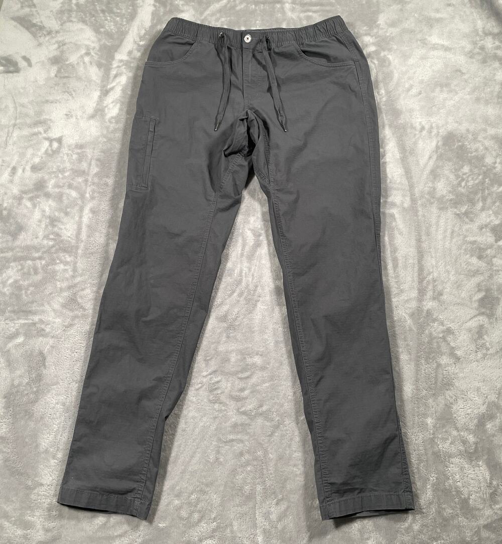 Bylt Pant Large Grey Ripstop Stretchy Drawstring Casual Elastic Waist Basic